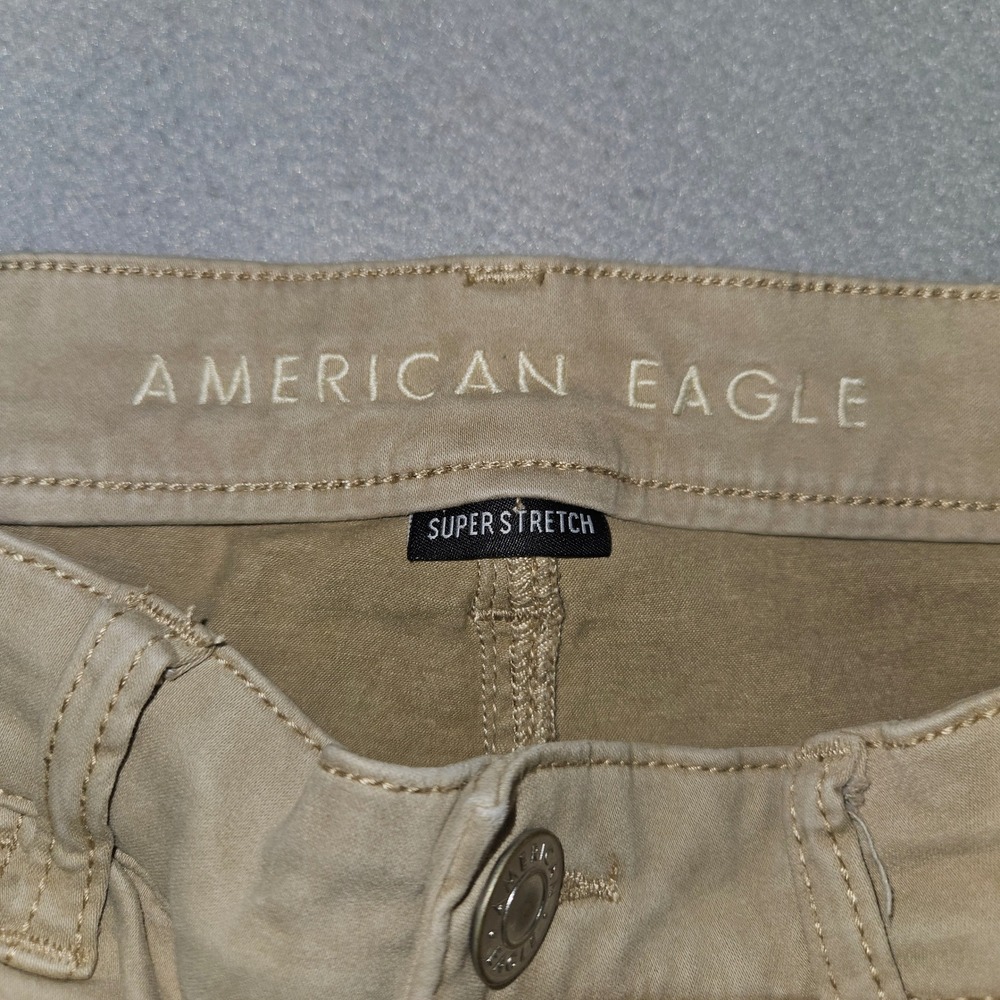 American Eagle Super Hi-Rise Jegging Khaki Tan Skinny Pants Sz 10 Regular - Picture 3 of 10